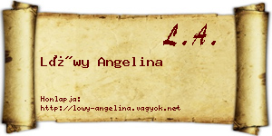 Lőwy Angelina névjegykártya